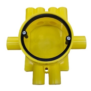 Junction box 26 yellow 6x16+2x20 pipe sockets
