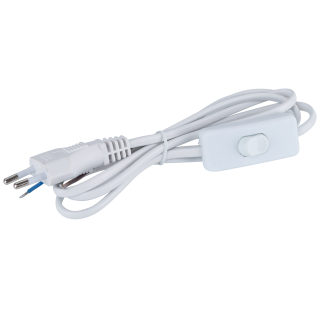 Lamp cable with switch white 1,5m